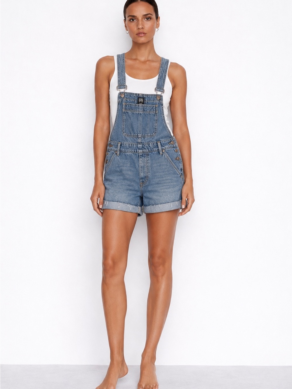 BDG Medium Blue Denim Short Overalls